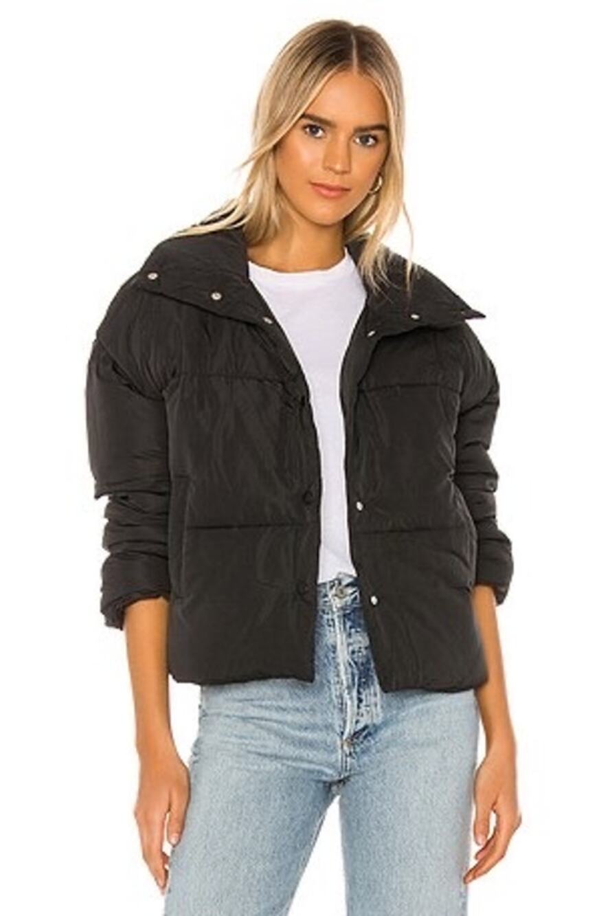 Free People Black Weekender Puffer Jacket Size Medium